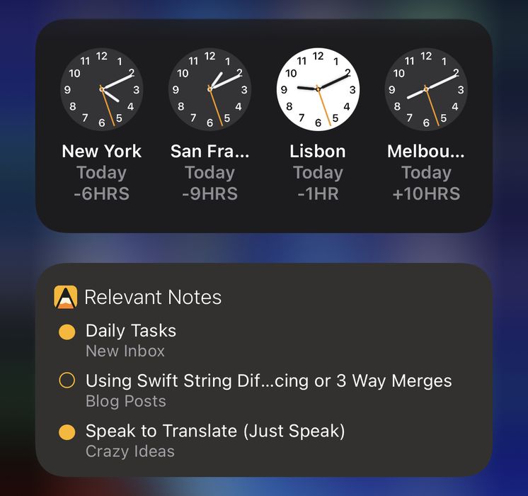 Agenda-legstukke op die iPhone se Tuisskerm