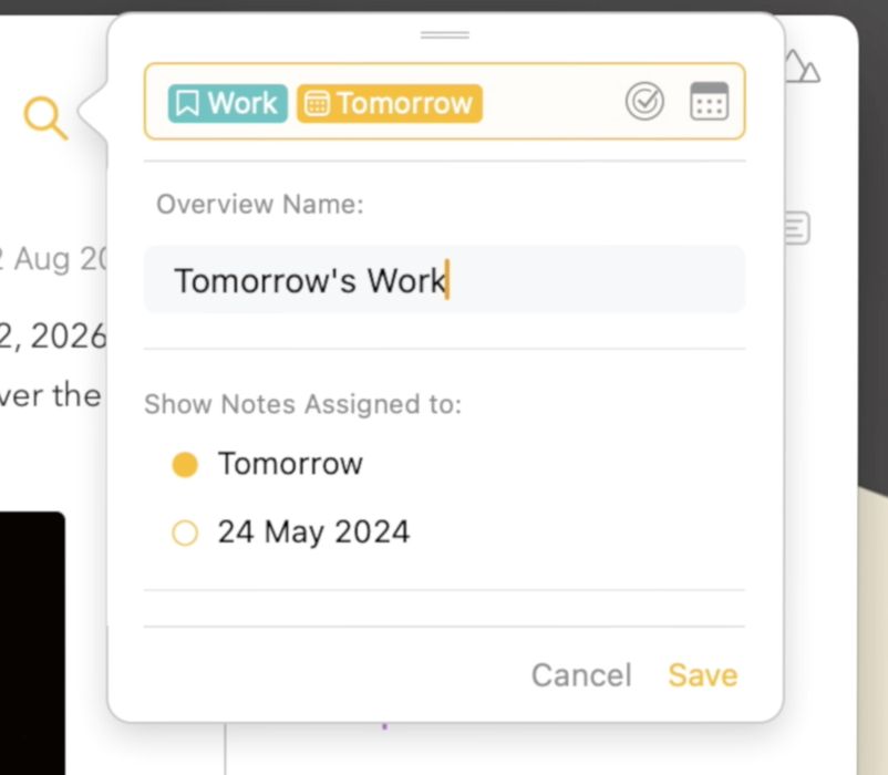 Creating a smart overview from a saved search