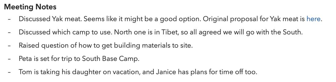 An example of a bullet list