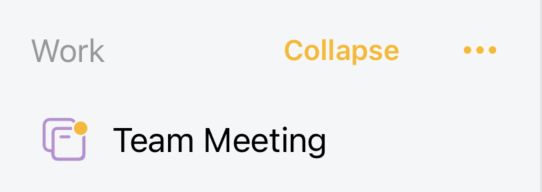 Tři tečky vedle názvu kategorie na iOS