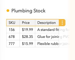 Reordering a table row with the three-dots button