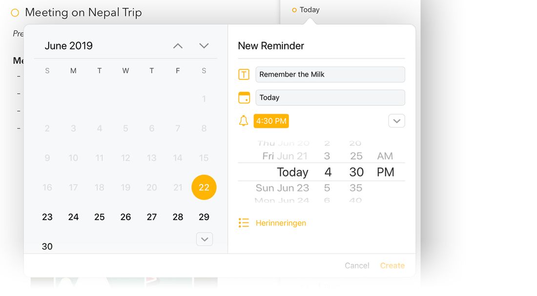 Creating a quick reminder