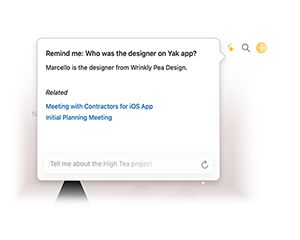 Ask Agenda answering a question with links to the relevant notes